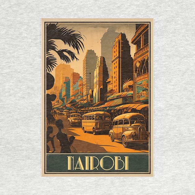 Nairobi Kenya Vintage Travel Art Poster by OldTravelArt